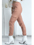 Pantalon treillis rose en strech avec poches - 6