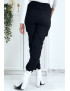 Pantalon treillis noir en strech avec poches - 8