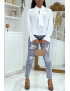 Blouse fluide blanche à manches longues - 1