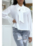 Blouse fluide blanche à manches longues - 4