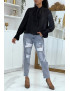 Blouse fluide noire à manches longues - 1