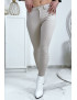 Jeans slim beige en strech avec poches - 3
