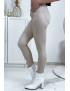 Jeans slim beige en strech avec poches - 4