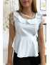 Blouse bleu avec volant et tulle - 2