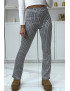 Pantalon blanc motif carreaux patte d'eph - 2