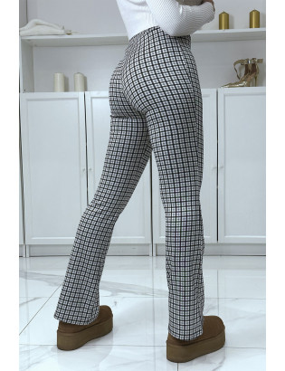 Pantalon blanc motif carreaux patte d'eph - 3
