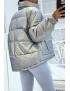 Doudoune gris mi-longue effet réfléchissant hyper tendance légère et confortable - 3