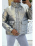 Doudoune gris mi-longue effet réfléchissant hyper tendance légère et confortable - 4