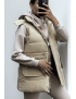 Ensemble 3 pièces doudoune sweat et jogging super épais en taupe - 3