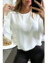 Blouse blanche over-size avec volants aux manches - 1
