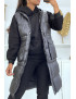 Ensemble 3 pièces doudoune sans manche avec sweat et jogging noir - 2