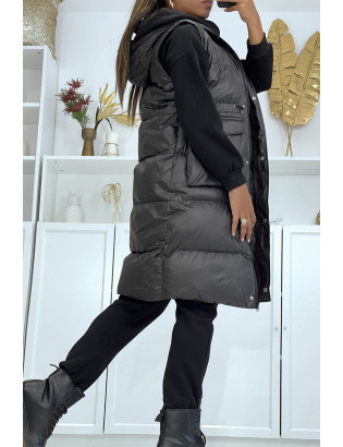 Ensemble 3 pièces doudoune sans manche avec sweat et jogging noir - 3