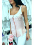 Vendu par 3 Chemisier sans manches Rose à poche strass et dos dentelle. F2030 - 4