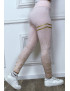 Legging rose avec taches et bandes dorées - 3
