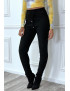 Pantalon noir coupe cigarette à élastique - 3