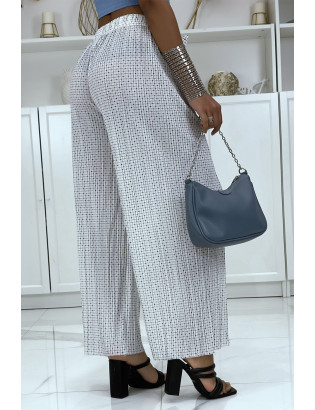Pantalon imprimé fluide blanc - 3