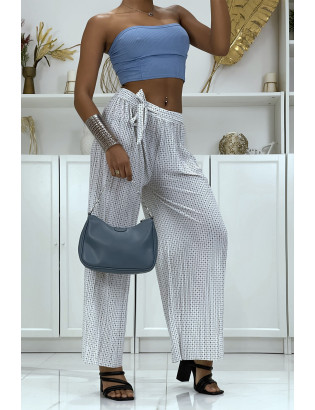 Pantalon imprimé fluide blanc - 4