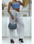 Pantalon imprimé fluide blanc - 4