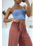 Pantalon imprimé fluide corail - 2
