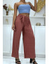 Pantalon imprimé fluide corail - 3