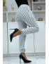 Pantalon fluide blanc à pois A-5 - 3