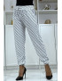Pantalon fluide blanc à pois A-5 - 4