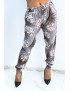 Pantalon ample gris à imprimé feuillage d'automne - 3