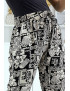 Pantalon fluide noir à motif ethnique A-21 - 5