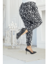 Pantalon ample noir à imprimé centaines de plumes - 3