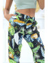 Pantalon à plumes vert anis fluide élastique à la taille et aux chevilles - 4