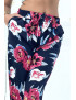 Pantalon marine à fleurs fluide élastique à la taille et aux chevilles - 4