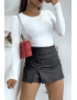 Pull blanc col rond en maille tricot très extensible et très doux - 2