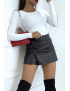 Pull blanc col rond en maille tricot très extensible et très doux - 3