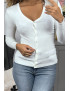 Gilet écru en maille tricot très extensible, l'incontournable classique - 1