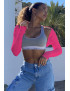Boléro en maille fuchsia élégant pour femmes - 1