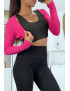 Boléro en maille fuchsia élégant pour femmes - 6