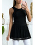 Robe tunique en dentelle noir avec fermeture au dos - 2