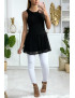 Robe tunique en dentelle noir avec fermeture au dos - 3