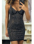 Robe de soirée noir ornée de strass - 2