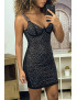 Robe de soirée noir ornée de strass - 3