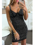 Robe de soirée noir ornée de strass - 9