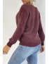 Pull cache coeur bordeaux duveteux et over size - 1
