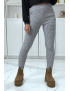 Pantalon slim blanc extensible à motif pied de poule - 2