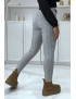 Pantalon slim blanc extensible à motif pied de poule - 3