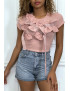 T-shirt rose manches courtes, avec des noeuds - 3