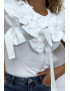 T-shirt blanc manches courtes, avec des noeuds - 4