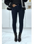 Jean slim marine extensible avec poches et fermeture zip - 1