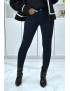 Jean slim marine extensible avec poches et fermeture zip - 2
