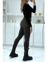 Jean slim marron extensible à fermeture zip - 4