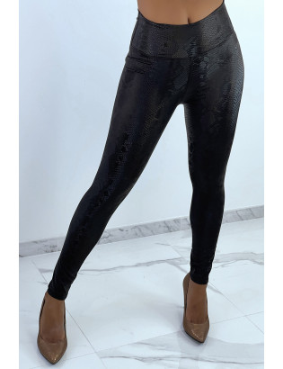 Legging noir effet 3D motif Python - 4